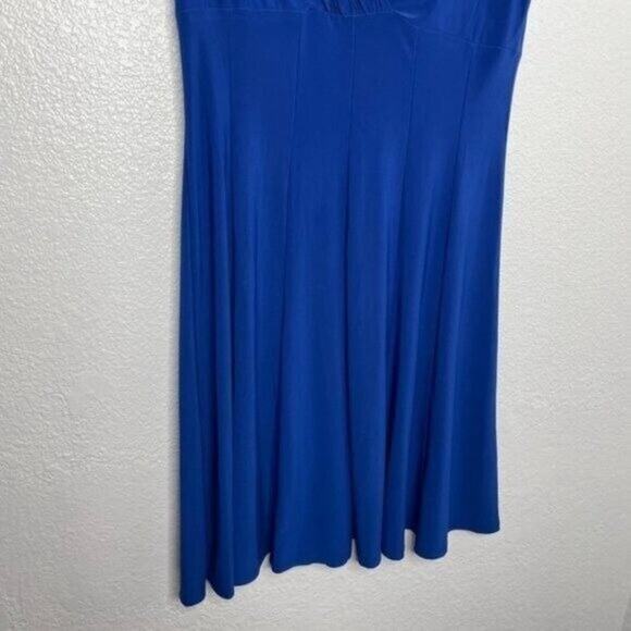 Lauren Ralph Lauren Women's Plus Size 14 Blue Short Sleeve V-Neck Causal Dress - Picture 6 of 13